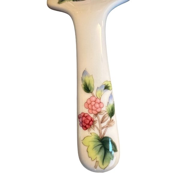 Vtg 1970s ANDREA BY SADEK Cake Plate & Server Porcelain Floral Raspberries - Picture 5 of 15